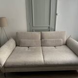 Beige boucle modular sofa