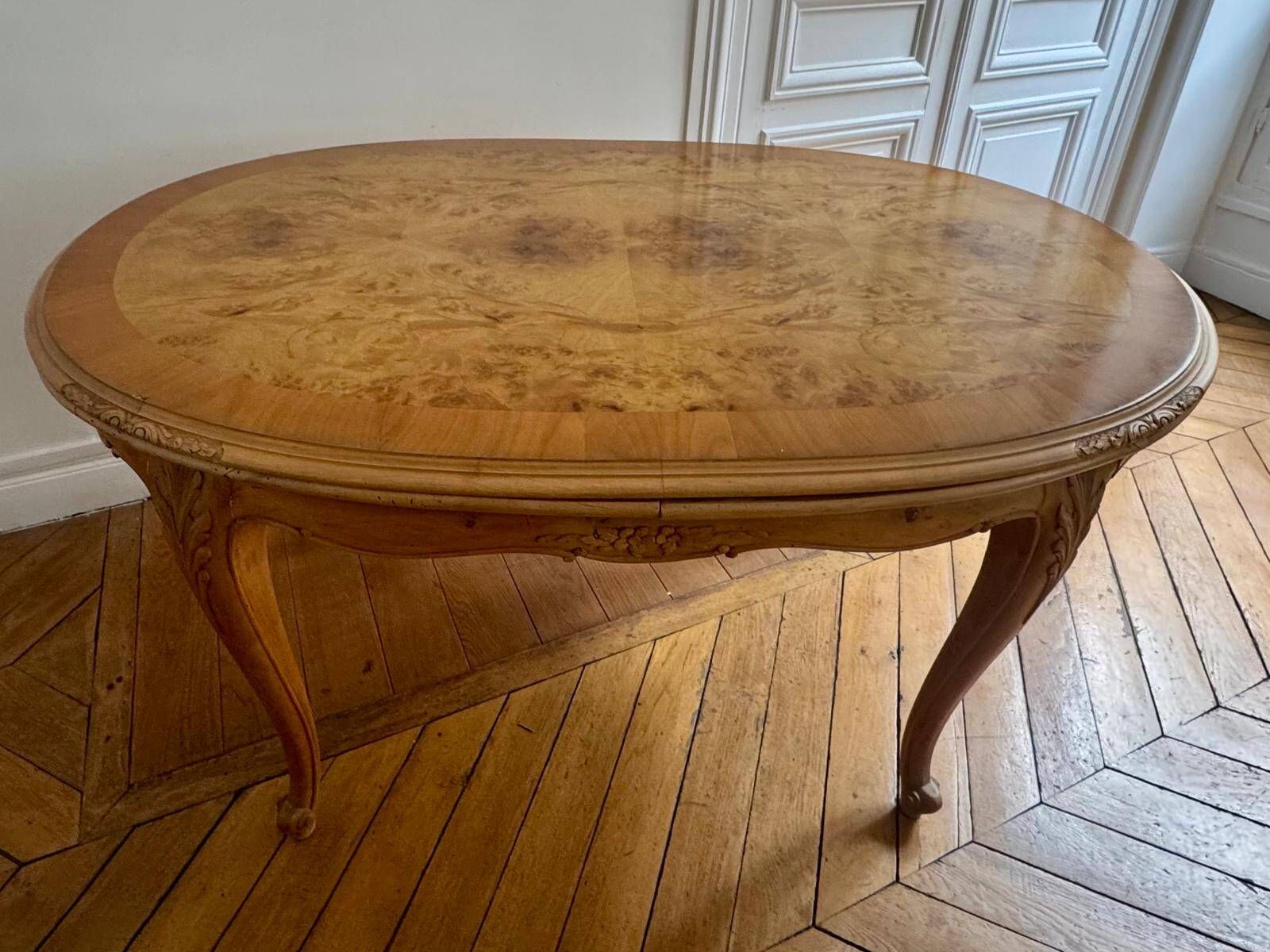 Louis XVl oak table with extensions