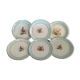Set of 6 Dessert Plates Stamped "Orchies Moulin des Loup", Model St Hubert