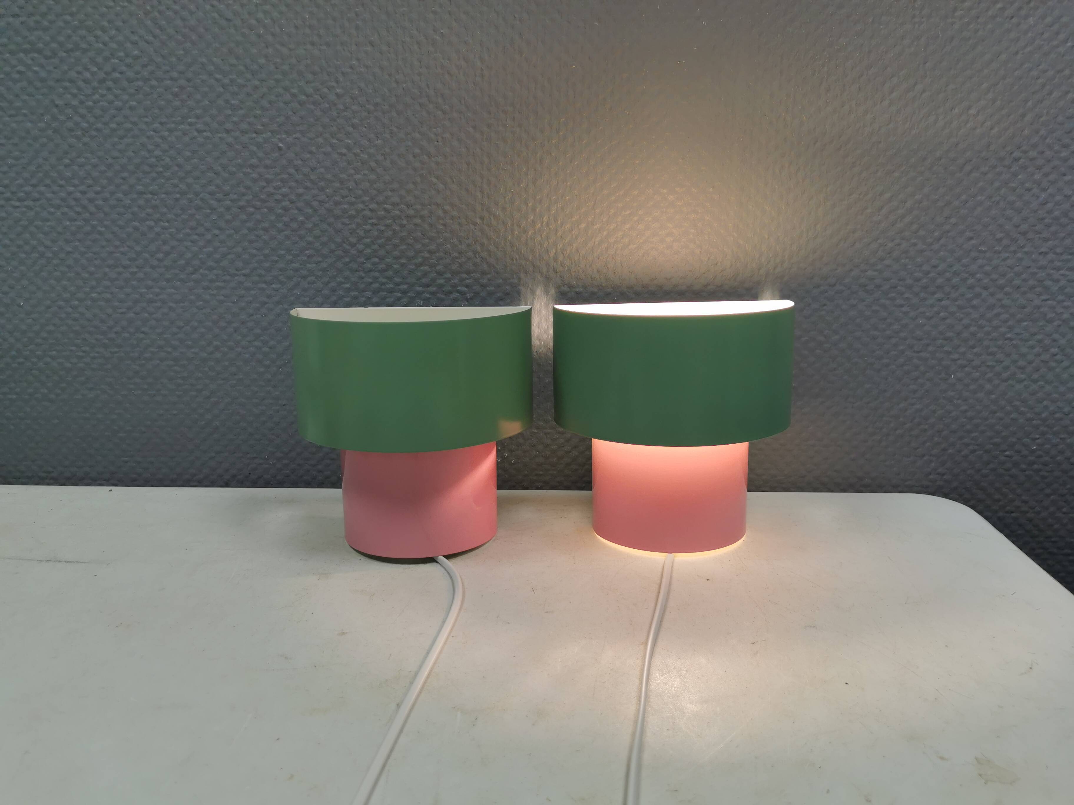 A set of refurbished retro wall lamps from IKEA from the 1980s-90s.