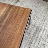 Modernist walnut and chrome coffee table