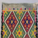 Vintage Turkish Mini Kilim 95x42 cm Wool Small Kelim Runner, shabby Chic