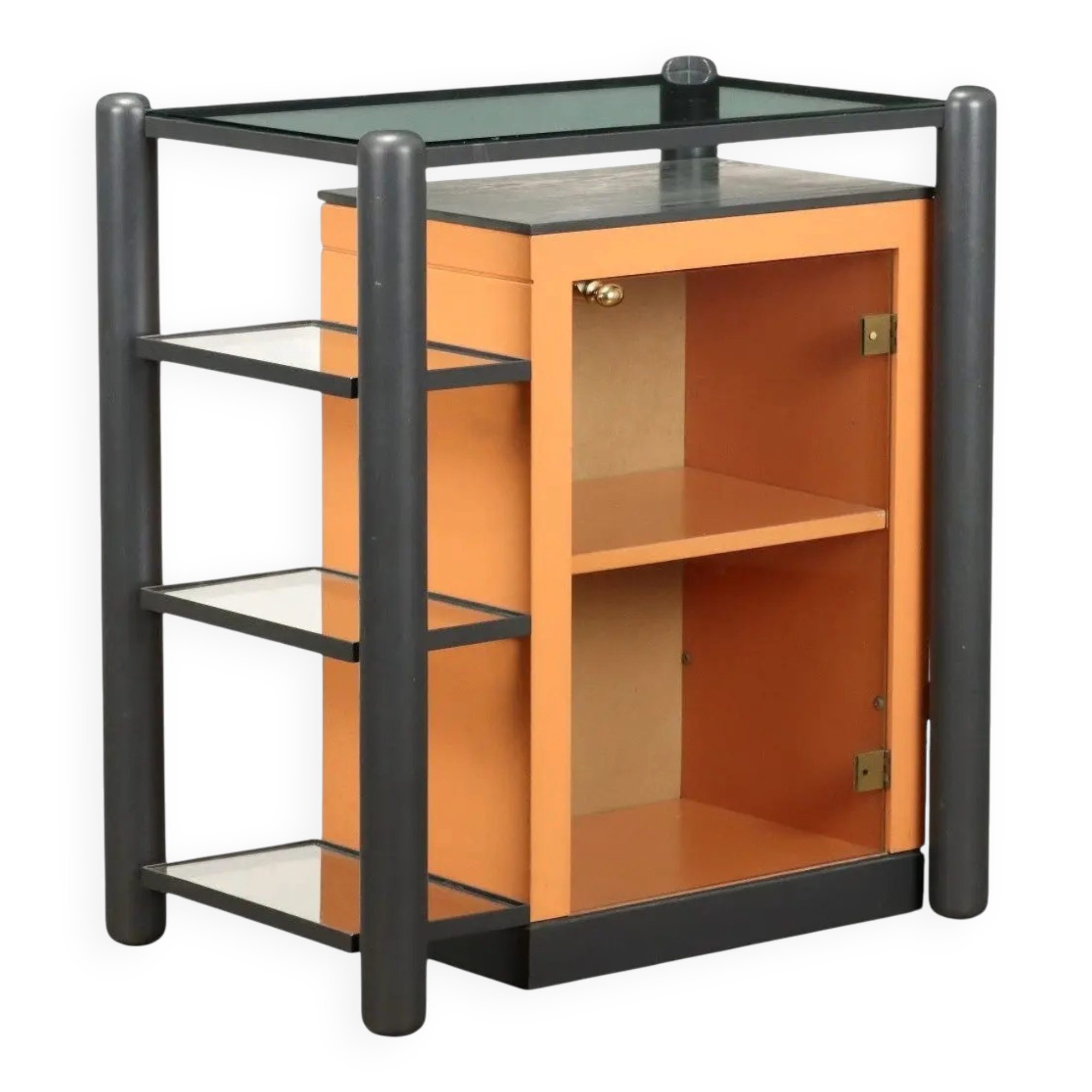 Vitrine vintage design en bois laqué, Italie, années 1980