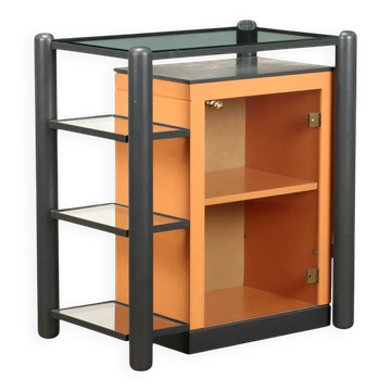 Vitrine vintage design en bois laqué, Italie, années 1980