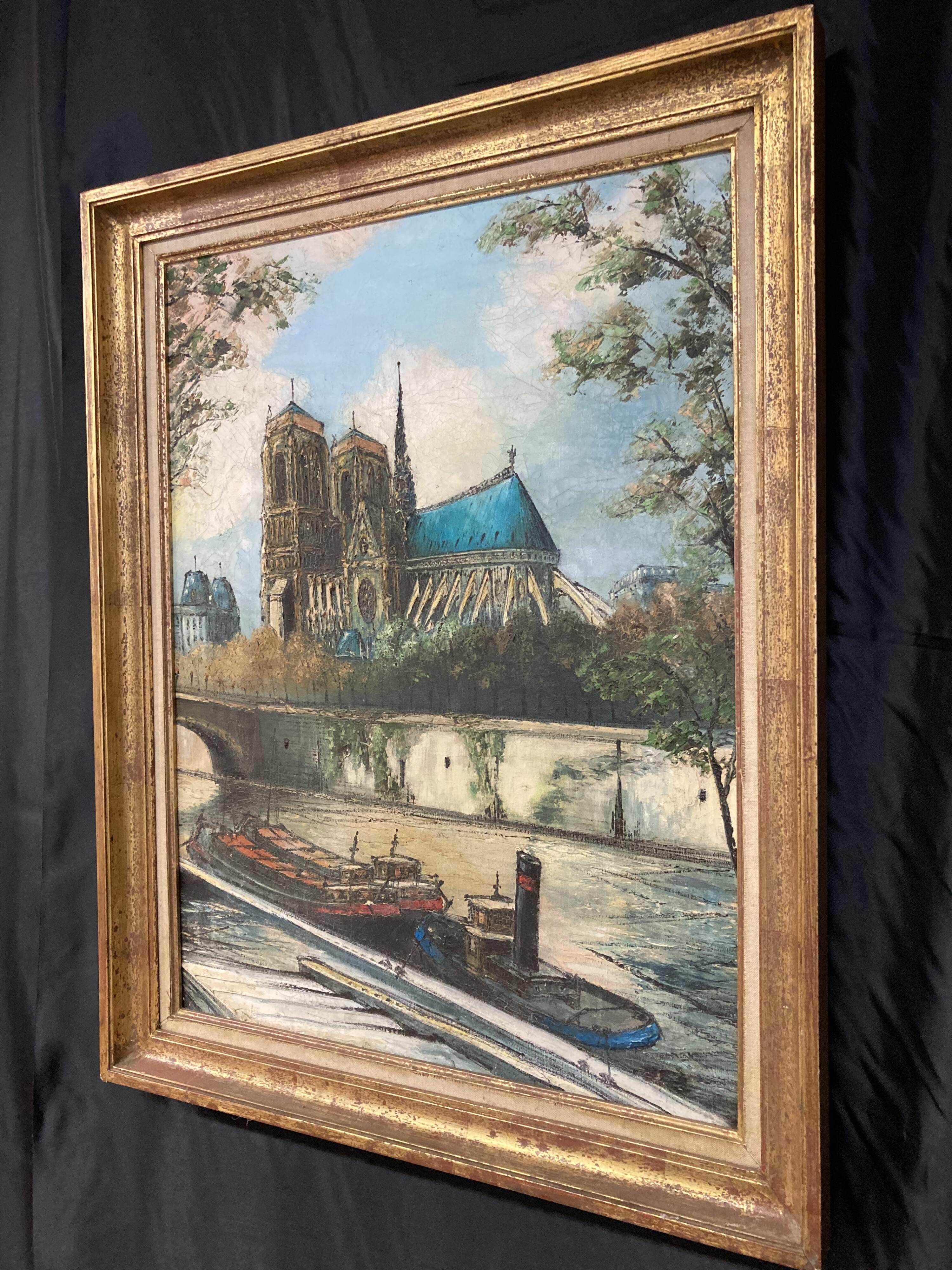 French School, 20th century, Notre-Dame-de-Paris, oil on canvas