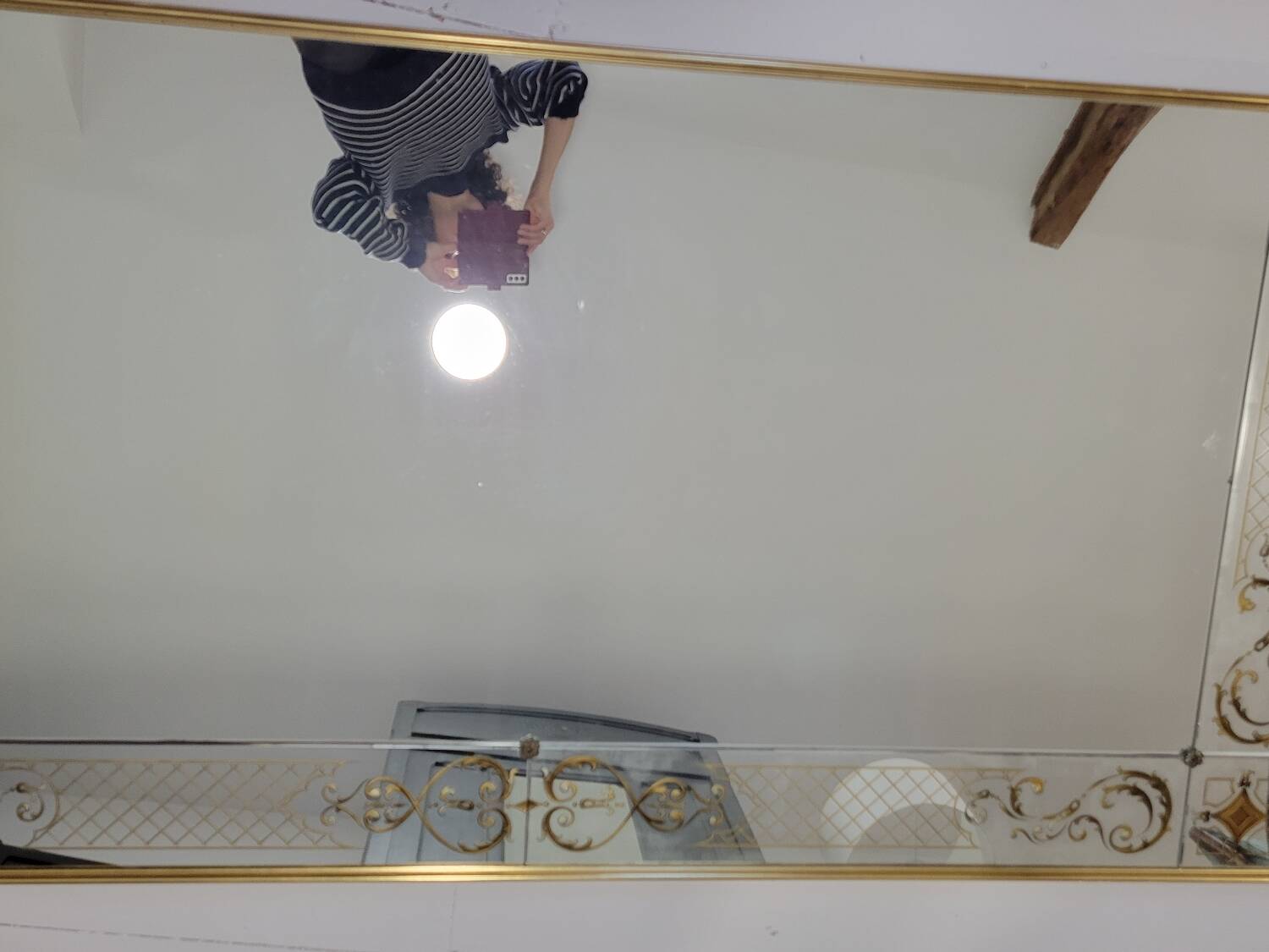 Eglomise brasserie mirror, late 19th century