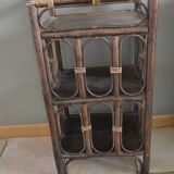 Brown rattan shelf