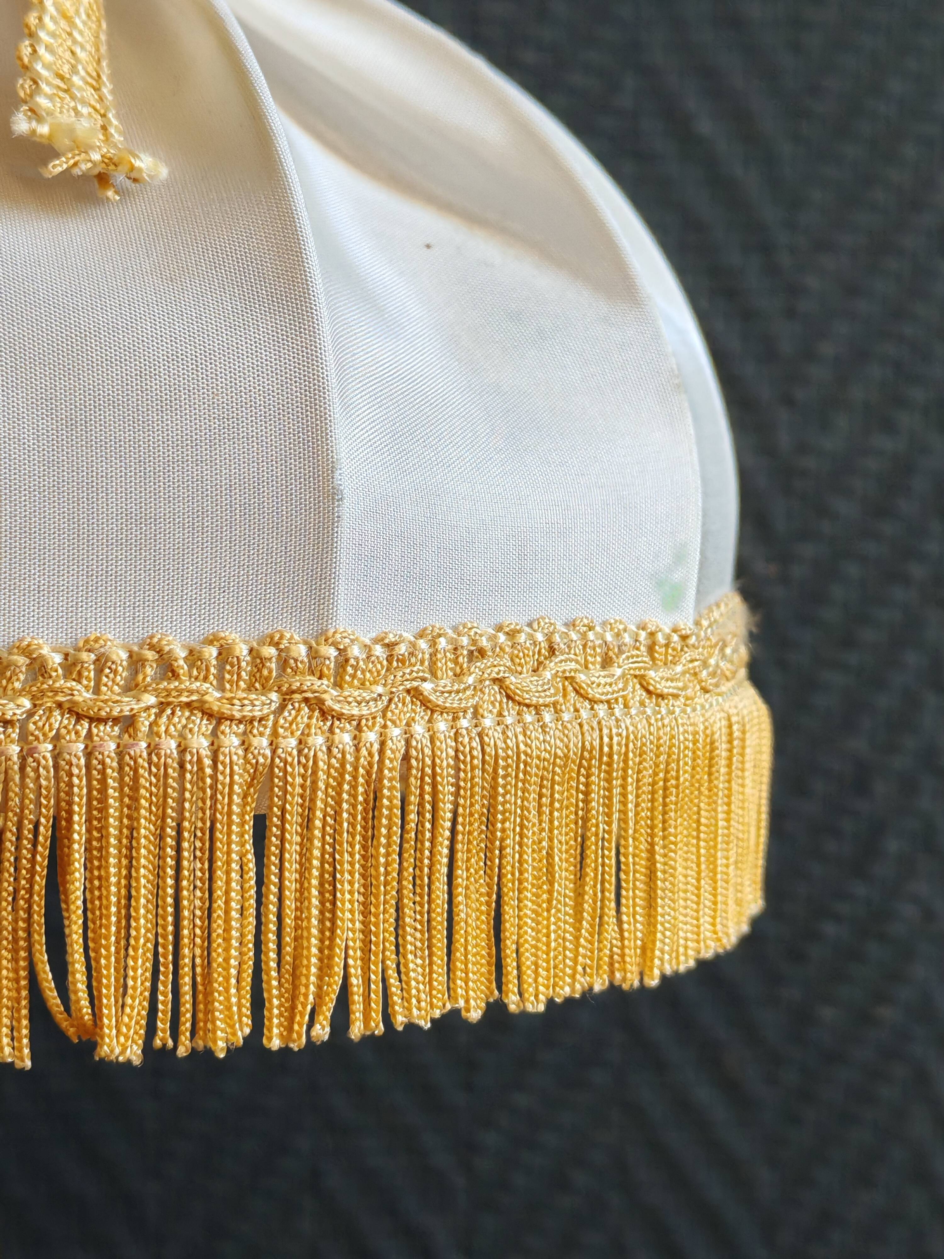 Vintage Gold Brass Table Lamp – Pleated Umbrella Style Lampshade