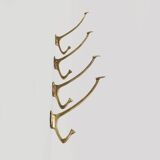 Set of 4 Adolf Loos brass art nouveau wall hooks, Vienna, Austria ca. 1910