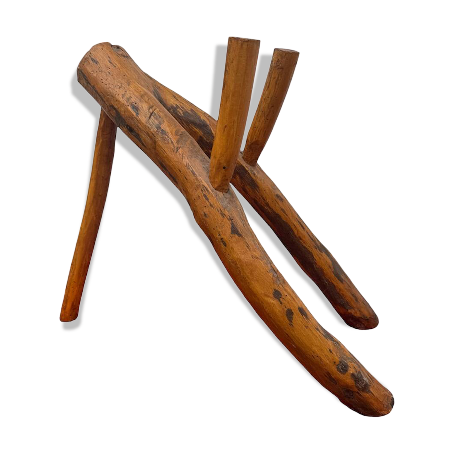 Brutalist style wooden magazine rack from the 1960s