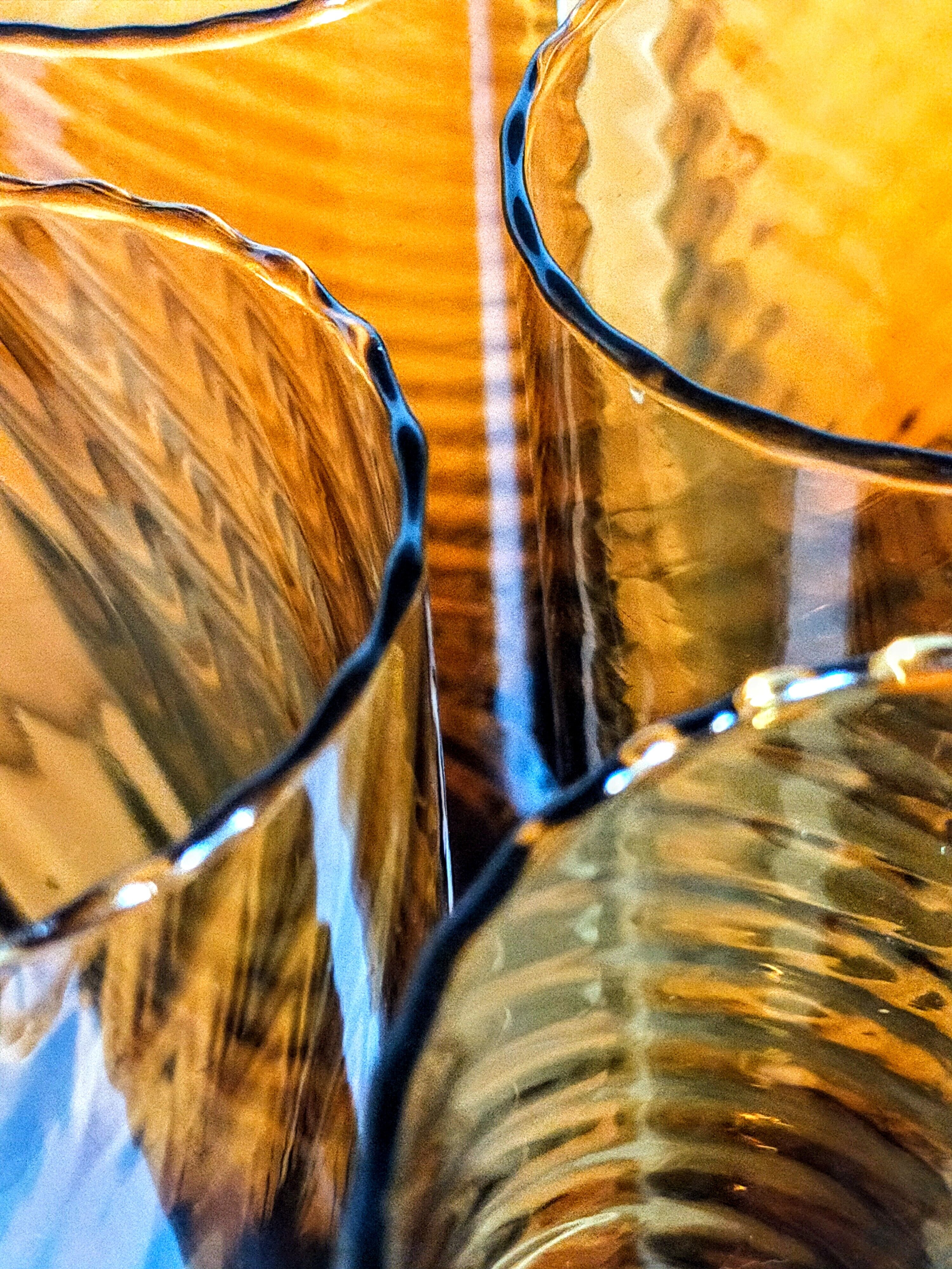 Lot de six verres en verre soufflé