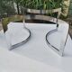 Paul Legeard Steel and Glass Round Coffee Table 1970