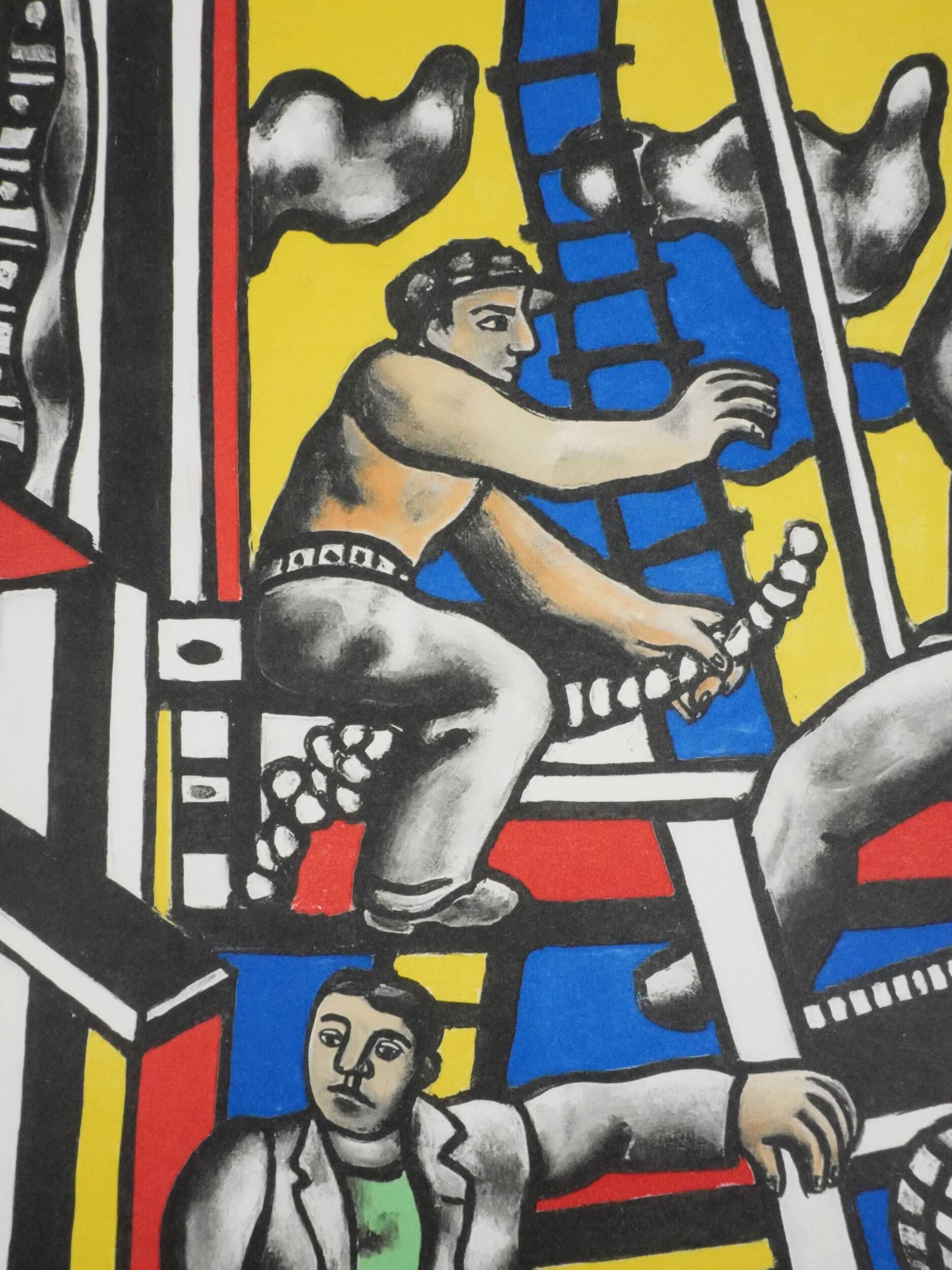 Fernand leger: the builders at the palm tree, signed lithograph