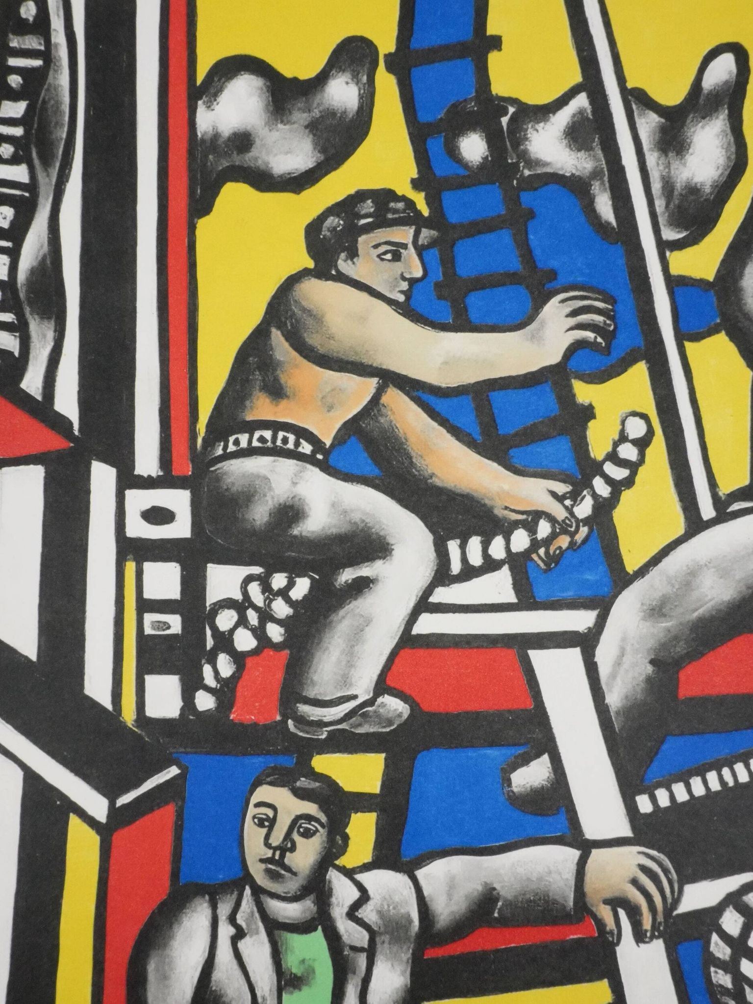 Fernand leger : les constructeurs au palmier, lithographie signée