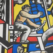 Fernand leger : les constructeurs au palmier, lithographie signée