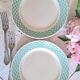 Mismatched antique flat plates in earthenware.