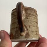 Vintage design stoneware teapot with 2 coffee cups