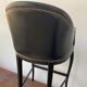 Tall black leather bar chair