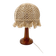 Lampe de table bohème en bois tourné et macramé 1970
