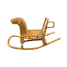 Vintage rattan rocking horse, 1970