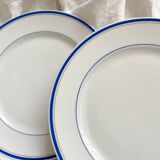 2 assiettes à dessert en porcelaine ancienne style empire 19eme siècle