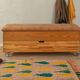 Unique storage chest as a storage cabinet and bench.