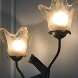 Lamp salerno 2 rods metal finish tulips in blown glass 52,5 cm
