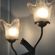 Lamp salerno 2 rods metal finish tulips in blown glass 52,5 cm