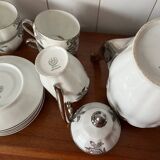 Service à café ou à thé schlaggenwald blanc imprimé argenté