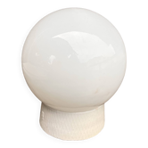 Industrial wall lamp, white, glass, foton, poland, 1960s.