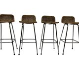 Ensemble de 4 tabourets de bar vintage Dirk van Sliedregt Rohe Noordwolde 1960