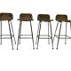 Set of 4 vintage bar stools Dirk van Sliedregt Rohe Noordwolde 1960's