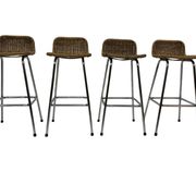 Set of 4 vintage bar stools Dirk van Sliedregt Rohe Noordwolde 1960's