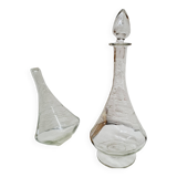 Chiseled glass decanter