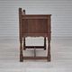 1960s, Danish bench, dark solid oak wood, plywood.