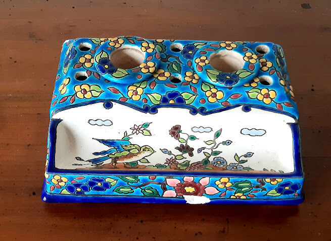Longwy enamel inkwell