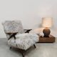 Scandinavian vintage sheepskin armchair