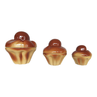 3 ceramic nesting pots