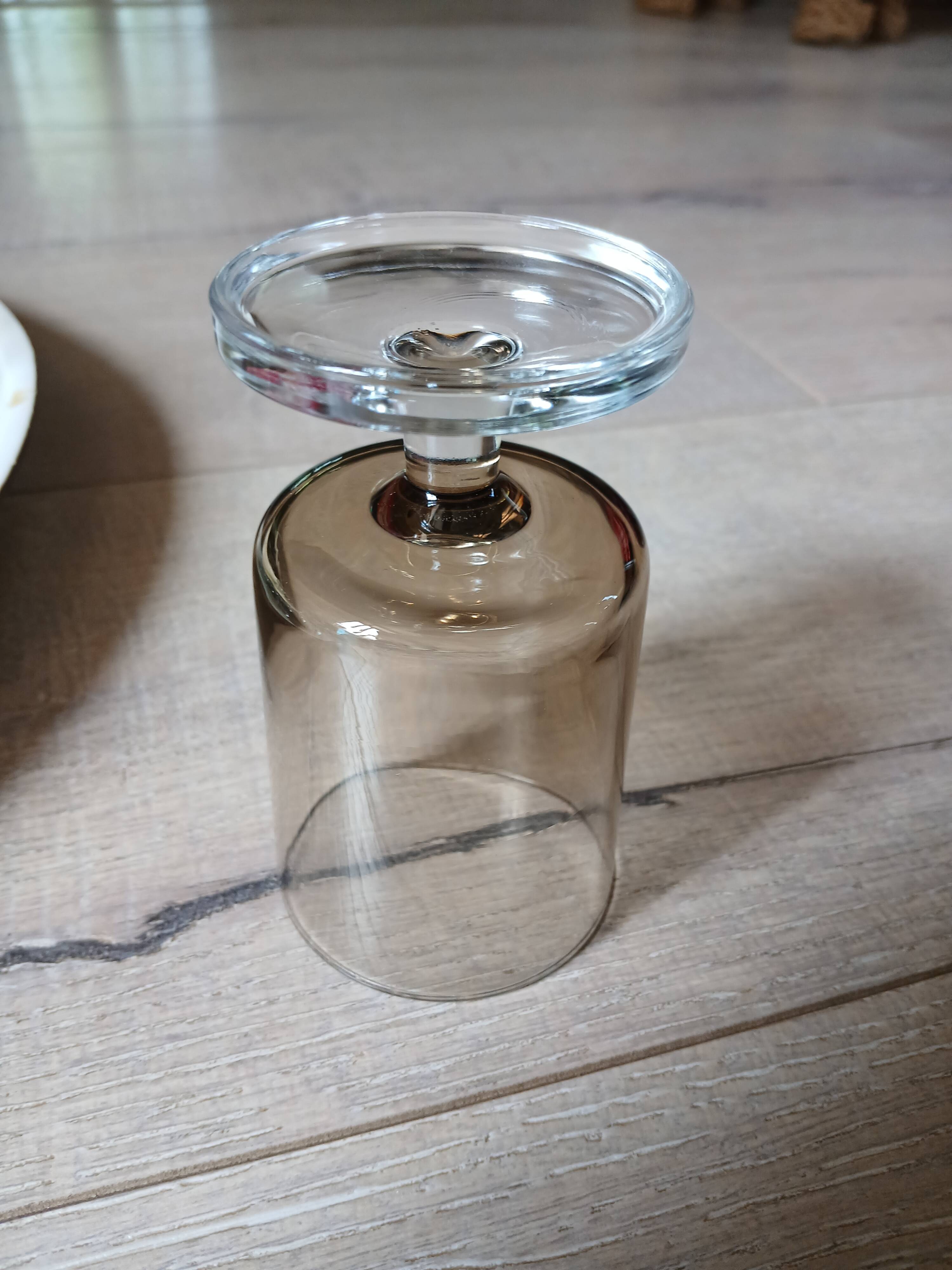 17 vintage stemmed glasses in smoked glass
