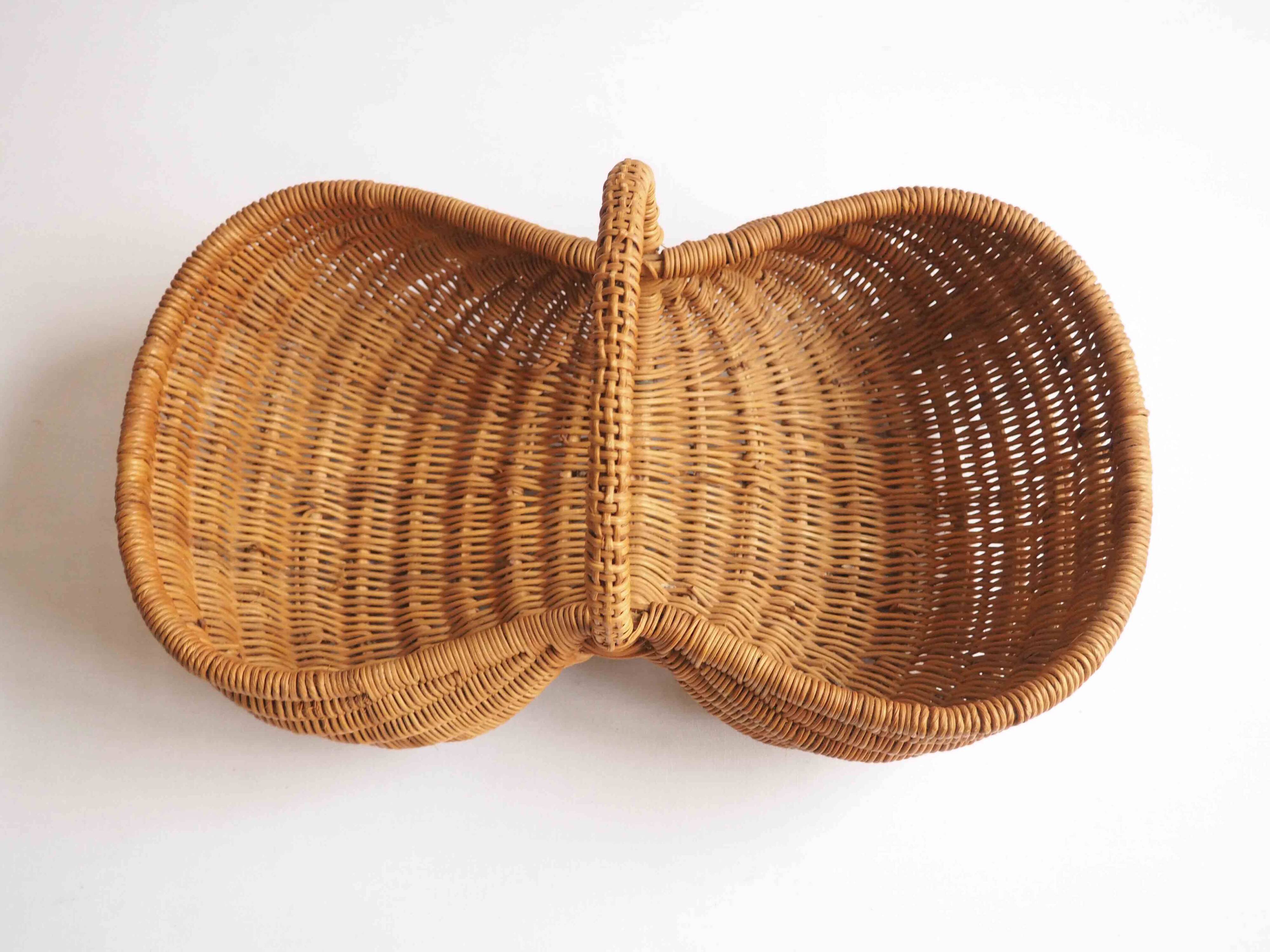 Double rattan basket