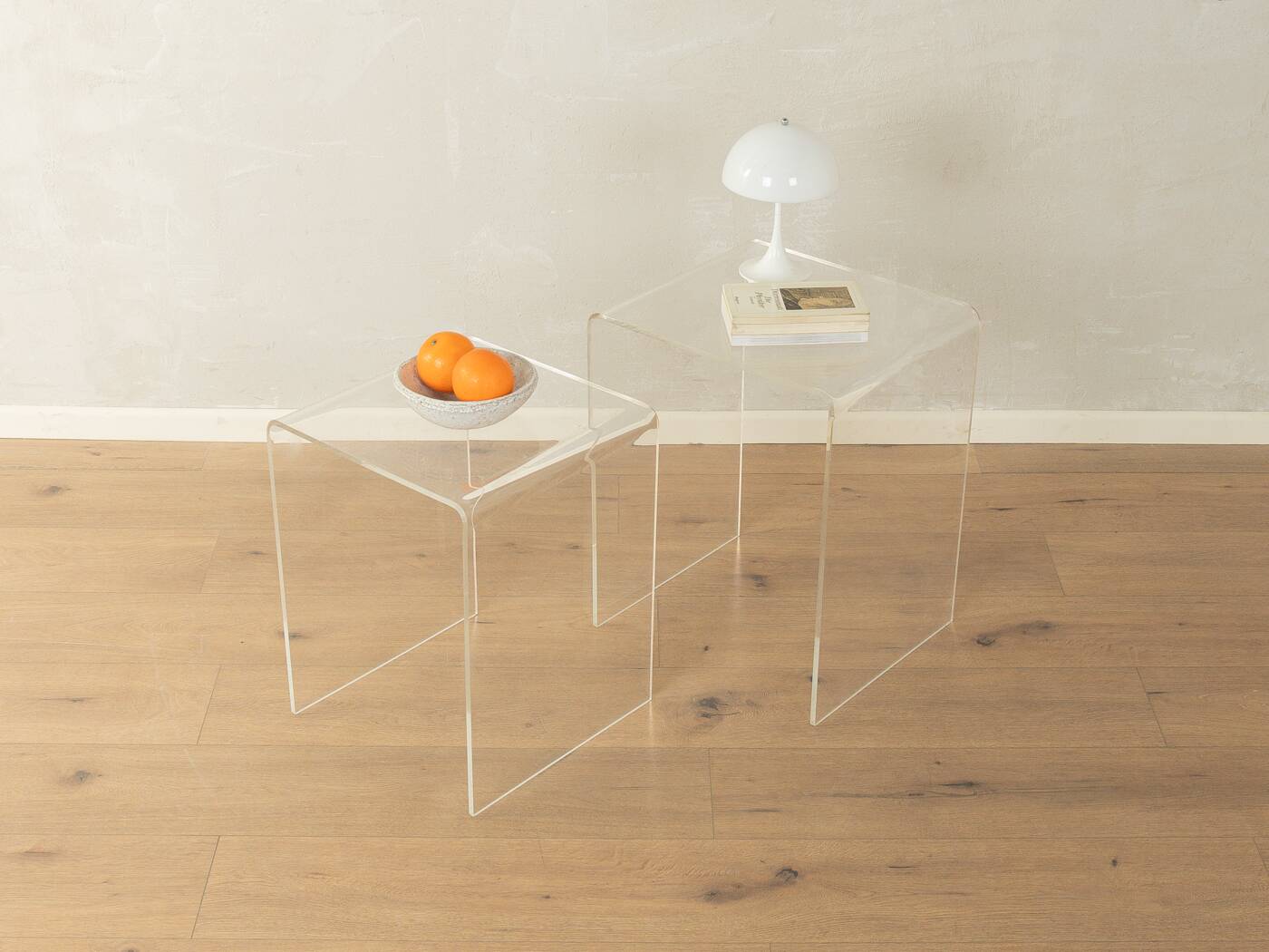 1960s acrylic side tables