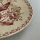 Oval plate, red iron earth, Gien honeysuckle model - antique earthenware