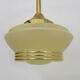 Suspension globe yellow granite, bordered gold lampshade old art deco. Year 50