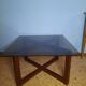 Table basse bois et verre fumé