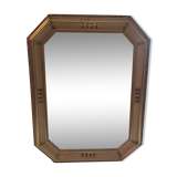 Octagonal mirror wooden gold 88 x 68 cm