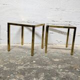 Duo de tables d'appoint dorées