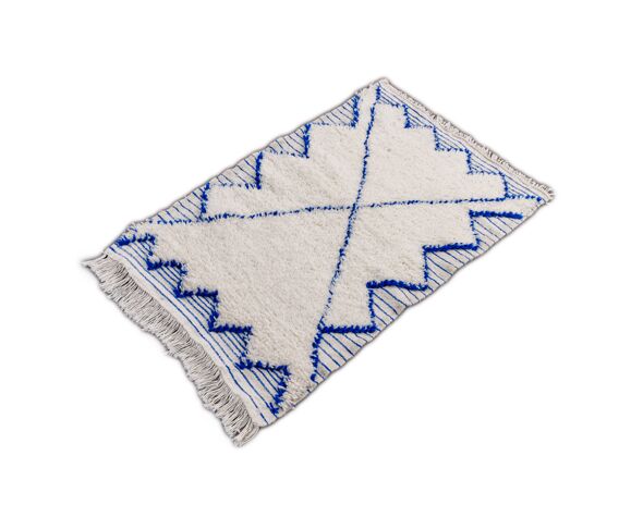 Berber carpet blue diamond 75x120 cm | Selency