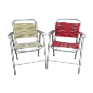 Paire de chaises pliantes en aluminium