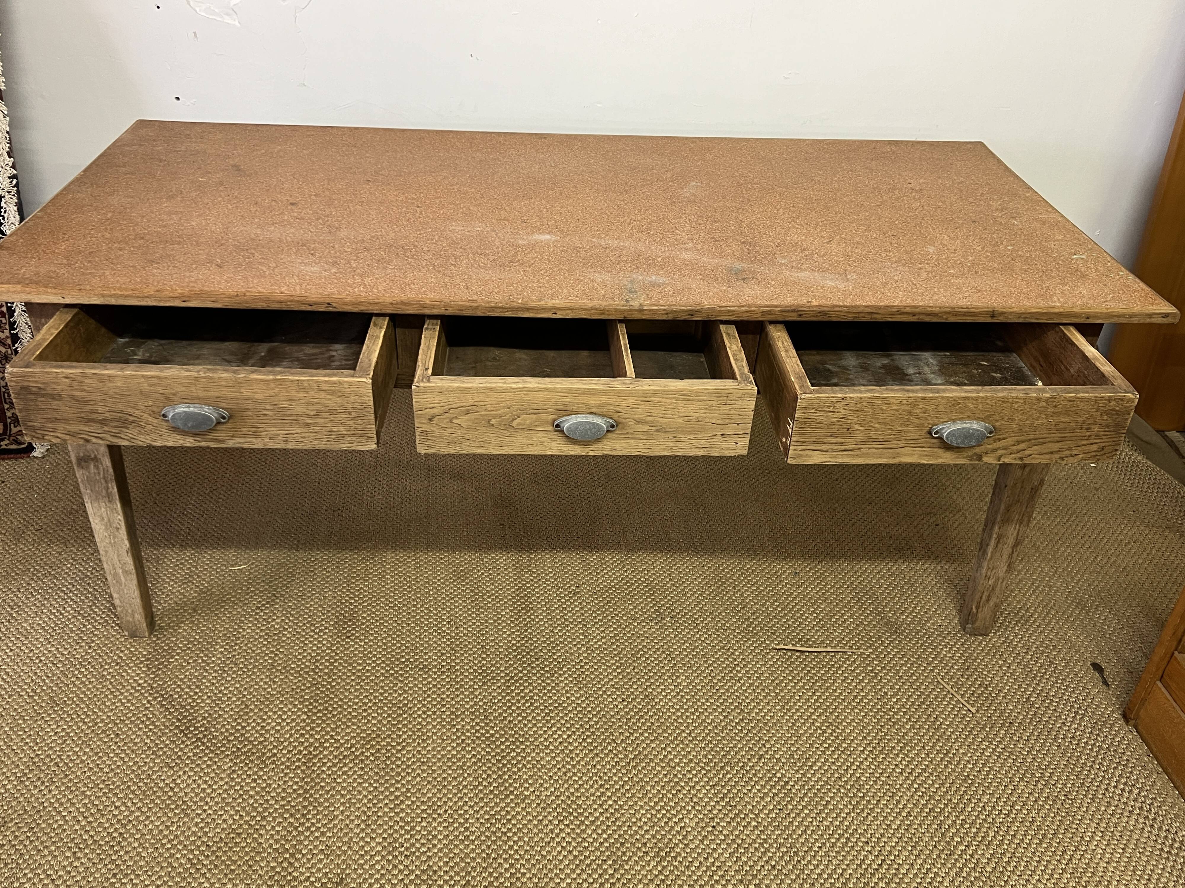 Vintage farm table 3 drawers