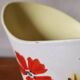 Vintage Vallauris 1960s Studio Art Vase Hand Painted Flowers & Yellow